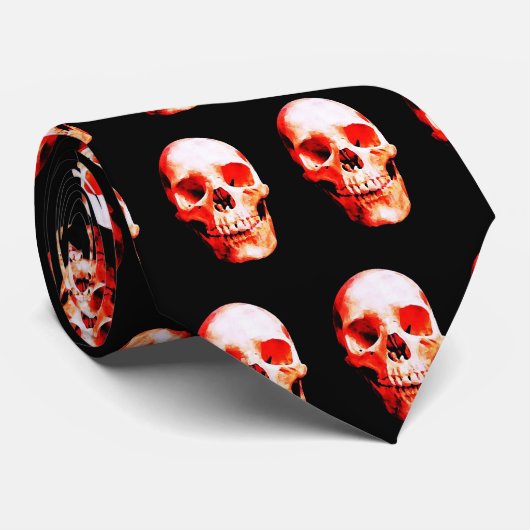 赤スカル ネクタイ (ロール)