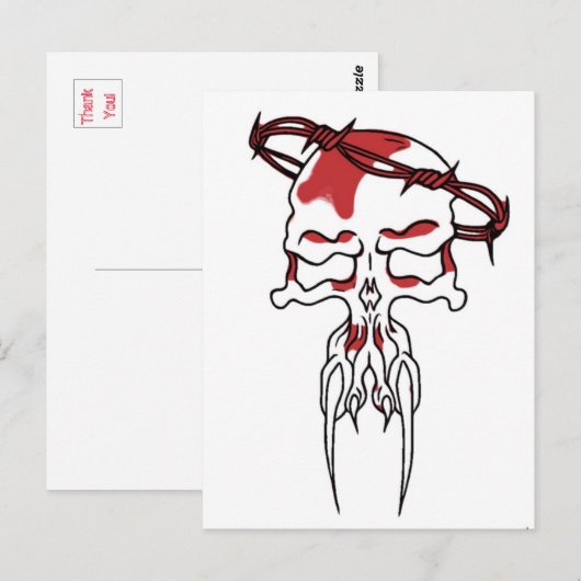 赤スカル ポストカード (正面/裏面)