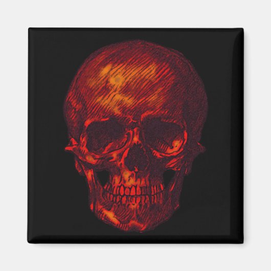 赤スカル マグネット (正面)