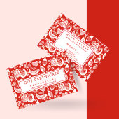 赤スカンジナビアのクリスマスプリントギフト証明書 名刺