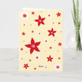 赤スカンジナビアのトナカイフローラクリスマス シーズンカード (裏面)