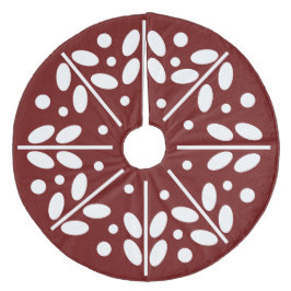 赤スカンジナビアフォークアートクリスマスツリースカート フリース ツリースカート