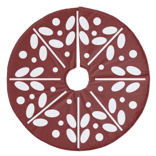 赤スカンジナビアフォークアートクリスマスツリースカート フリース ツリースカート (正面)