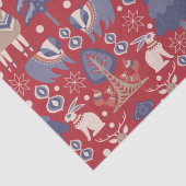 赤スカンジナビア冬トナカイうさぎ 薄葉紙 (詳細)