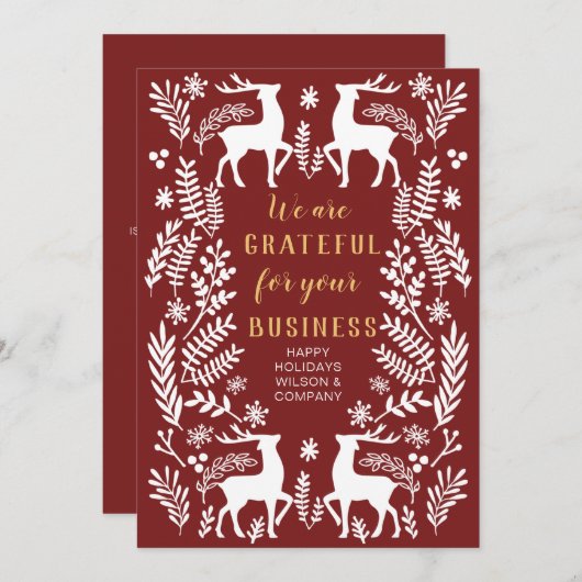 赤スカンジナビア北欧の冬トナカイ事業 シーズンカード (正面/裏面)