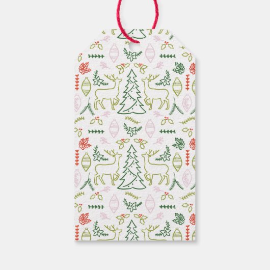 赤スカンジナビア様式クリスマス ギフトタグ (裏面)