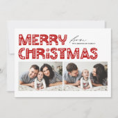 赤スカンジナビア2枚の写真クリスマス シーズンカード (正面)