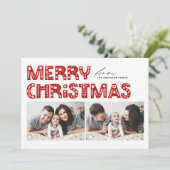 赤スカンジナビア2枚の写真クリスマス シーズンカード (スタンド正面)