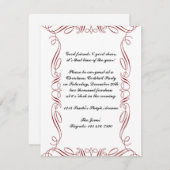 赤スクロールフレームペパーミントフレーム 招待状 (正面/裏面)