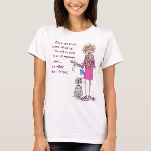 赤スケッチの女性、忘れっぽい老いぼれ文字Tシャツ Tシャツ