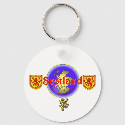 赤スコットランド：-) キーホルダー (正面)
