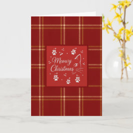 赤スコットランド ヘリテージ タルタン ファー ファミリー クリスマス カード