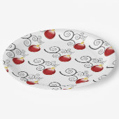 赤スタイリッシュいクリスマス飾り ペーパープレート (アングル)