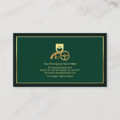 赤スタイリッシュいタブ金ゴールドフレーム緑グランジの画層 名刺 (裏面)