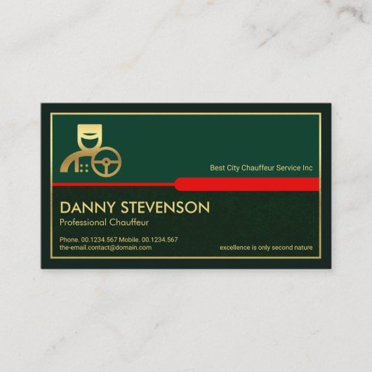 赤スタイリッシュいタブ金ゴールドフレーム緑グランジの画層 名刺 (正面)