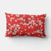 赤スタイリッシュさくらんぼ花柄 ランバークッション (裏面)