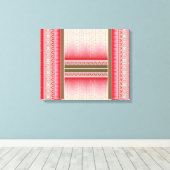 赤スタイリッシュとピンクの敷物で飾られはっきりしたた キャンバスプリント (インサイチュ (ウッドフロア))