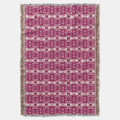 赤スタイリッシュとベージュのタオ スローブランケット (正面縦)