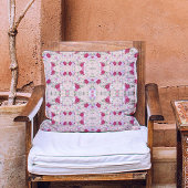 赤スタイリッシュと紫のフローラ開花オン赤面ピンク クッション