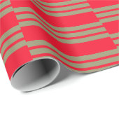 赤スタイリッシュと緑のストライプ   ラッピングペーパー (ロールコーナー)