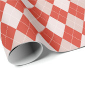 赤スタイリッシュと赤面ピンク大パタアーガイルーン ラッピングペーパー (ロールコーナー)