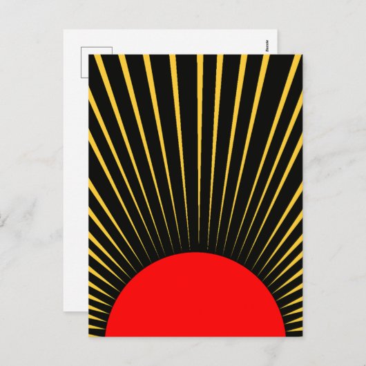 赤スタイリッシュと黄色の太陽光線 シーズンポストカード (正面/裏面)