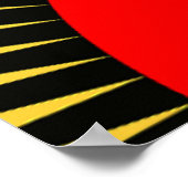 赤スタイリッシュと黄色の太陽光線 ポスター (角)