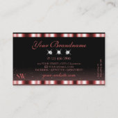 赤スタイリッシュと黒のダイヤきらめくモンドイニシャル 名刺 (裏面)