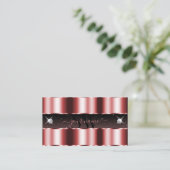 赤スタイリッシュと黒のダイヤきらめくモンドイニシャル 名刺 (スタンド正面)