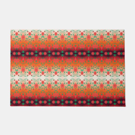 赤スタイリッシュと黒のドアマット ドアマット (正面)