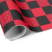 赤スタイリッシュと黒のバッファローの格子縞 ラッピングペーパー (ロールコーナー)