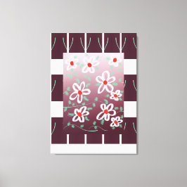 赤スタイリッシュのアクセントを持つウォールアート キャンバスプリント