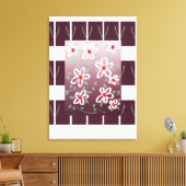 赤スタイリッシュのアクセントを持つウォールアート キャンバスプリント (インサイチュ (リビング))