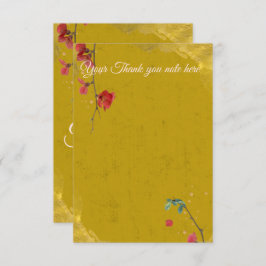 赤スタイリッシュエレガントと金ゴールド サンキューカード