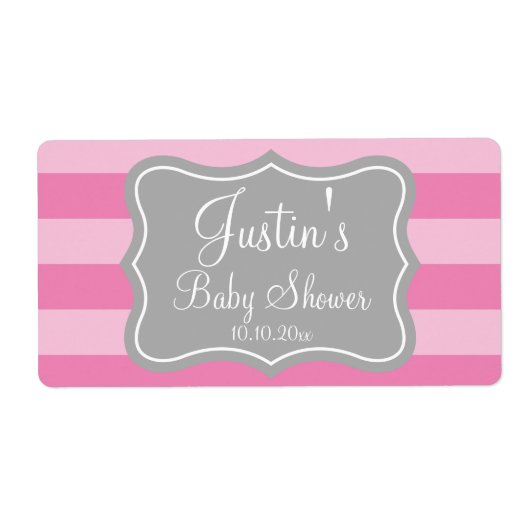 赤スタイリッシュカスタムちゃんシャワー水ボトルシール ラベル (正面)