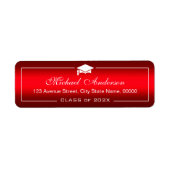 赤スタイリッシュグラデーション卒業 ラベル (正面)