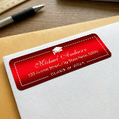 赤スタイリッシュグラデーション卒業 ラベル