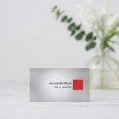 赤スタイリッシュグレーモダントレンディープロフェッショナル 名刺 (スタンド正面)