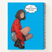 赤スタイリッシュセーターのアニメ女子 – デジモダンタル ノートブック (裏面)