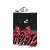 赤スタイリッシュゼブラ印フェイク刷グリッツ弓 フラスク (左)