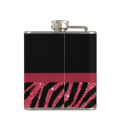 赤スタイリッシュゼブラ印フェイク刷グリッツ弓 フラスク (裏面)