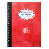 赤スタイリッシュパターン(の模様が)あるパーソナライズされた組成 ノートブック (正面)