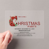 赤スタイリッシュパーティー アクリル招待状 (インサイチュ (ポータブル))