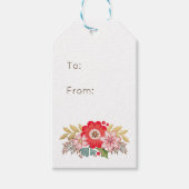 赤スタイリッシュフローラクリスマスプレゼントラベル ギフトタグ (正面)