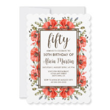 赤スタイリッシュポピーフローラ50誕生日