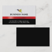 赤スタイリッシュリボンHummingbird名刺 名刺 (正面/裏面)