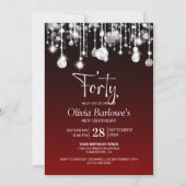 赤スタイリッシュ四十パーティー 招待状 (正面)