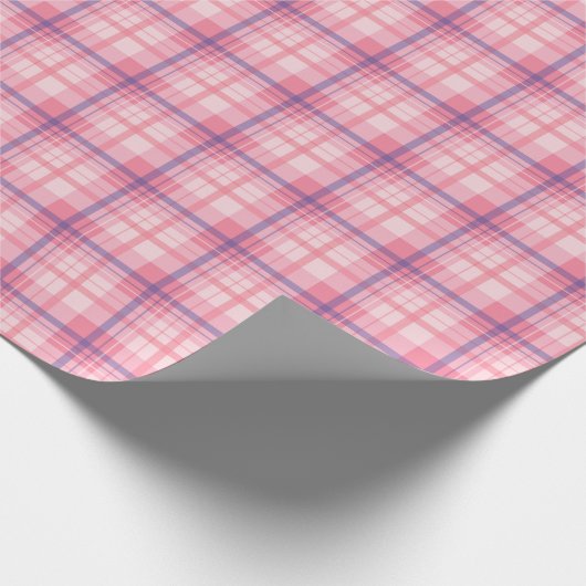 赤スタイリッシュ市松模様に桃青の模様 ラッピングペーパー (角)