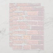 赤スタイリッシュ数々のレンガ壁 招待状 (正面/裏面)