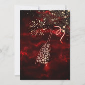 赤スタイリッシュ新年パーティの招待状 招待状 (裏面)